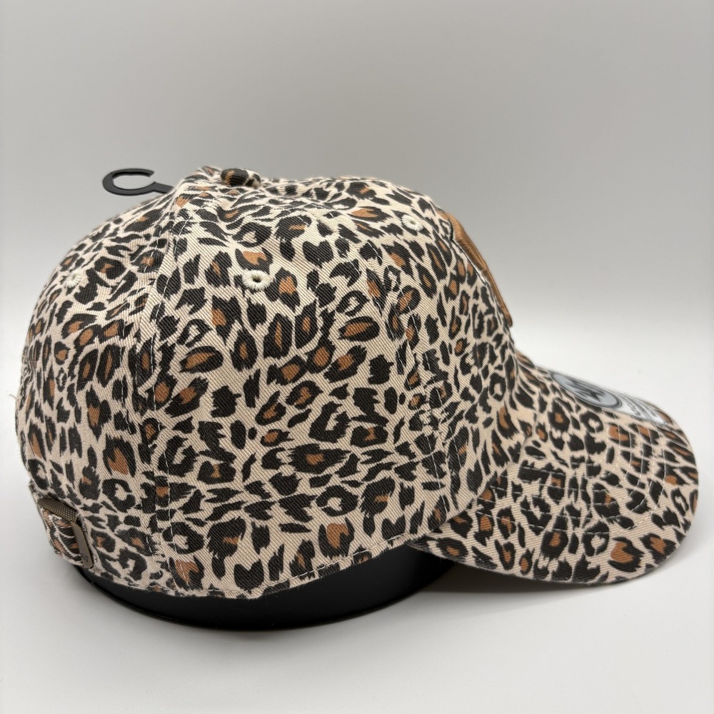 Texas Rangers Womens 47 Brand Hat Clean Up Cheetah Print Cap Strap Back MLB NEW - Picture 5 of 8